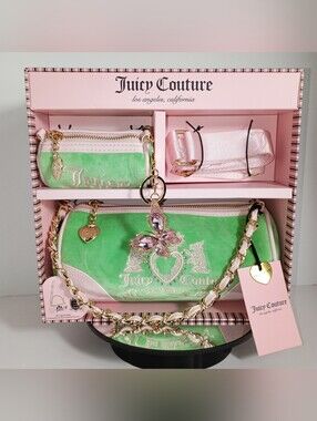 Juicy Couture Exclusive Heritage Green Velvet Chain-Handle Shoulder Bag Set